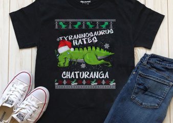 Tyrannosaurus hates chaturanga PNG PSD files editable text t-shirt design template
