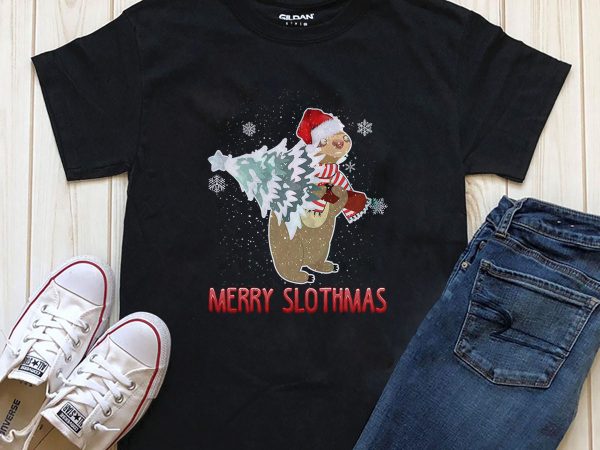 Merry slothmas png t-shirt design template Merry slothmas png t-shirt design template