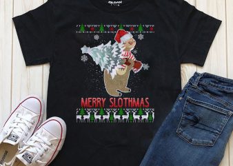 Merry SLOTHMAS Photoshop t-shirt design for download