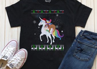 Sloth Unicorn T-shirt design PNG for download