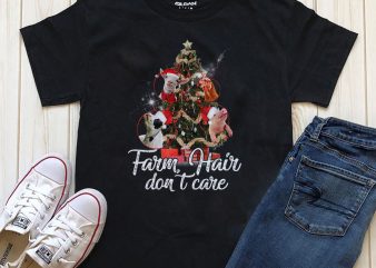 Farm hair don’t care Christmas graphic t-shirt design PNG and PSD file
