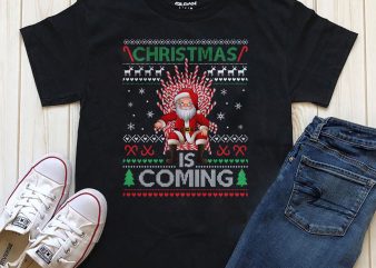 Christmas is coming Santa t-shirt designs editable text in Photoshop