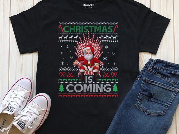Christmas is coming santa t-shirt designs editable text in photoshop