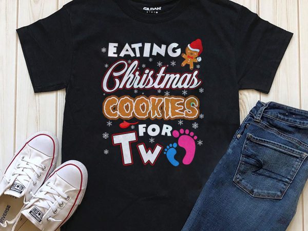 Eating christmas cookies  graphic t-shirt artwork editable text in photoshop
