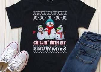 Chillin’ with my Snowmen Png t-shirt design editable text in Photoshop