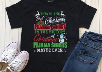 This is the best Christmas pajama Png Psd shirt design template