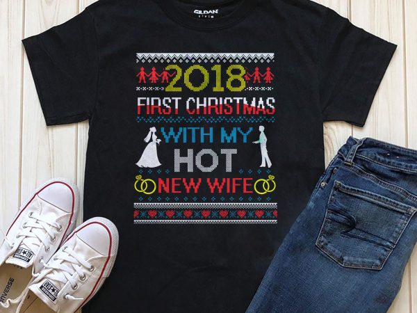 First christmas with my hot new wife png psd editable text design