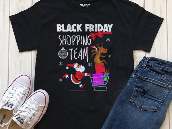 Black friday shopping team christmas t-shirt template