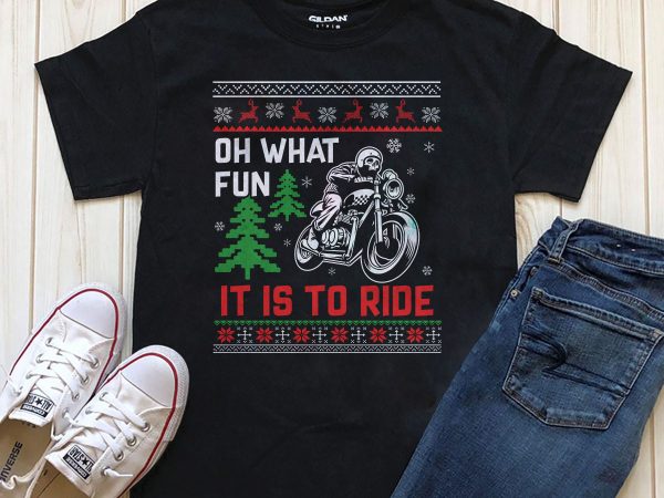 Ride christmas t-shirt design for sale