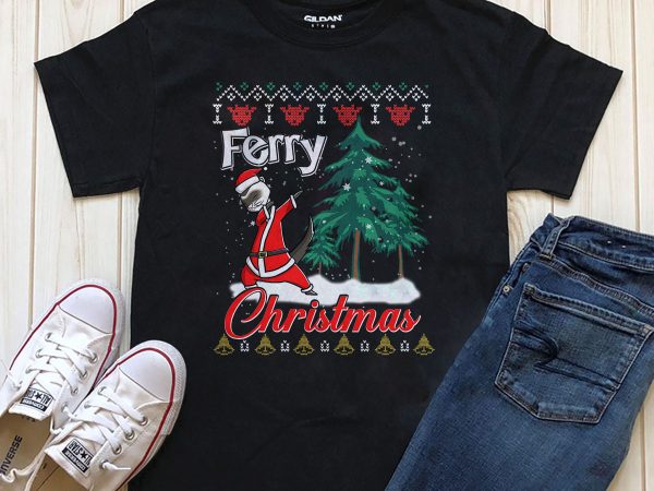 Merry christmas png t-shirt design for download