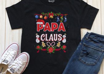 Papa Claus Christmas Png Psd editable text shirt for download