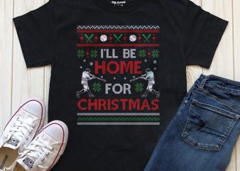 I’ll be home for Christmas Png Psd editable text graphic t-shirt design