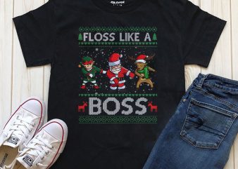 Floss like a boss print ready t-shirt design for download