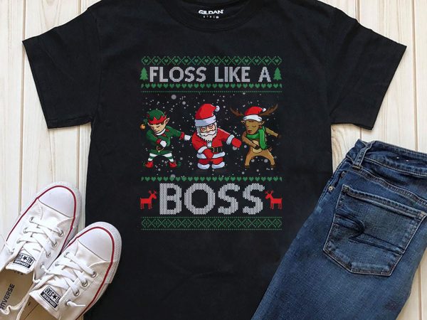 Floss like a boss print ready t-shirt design for download