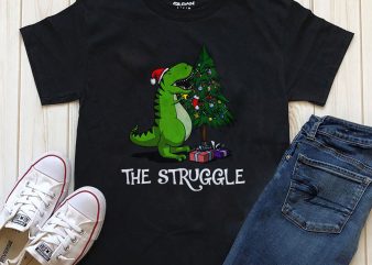 The struggle Christmas t-shirt design PNG PSD editable text