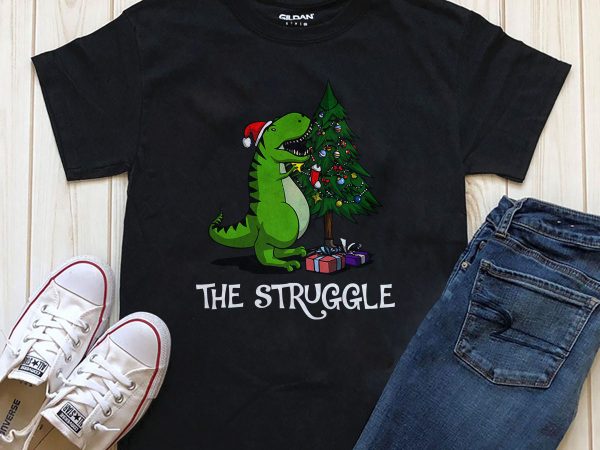 The struggle christmas t-shirt design png psd editable text