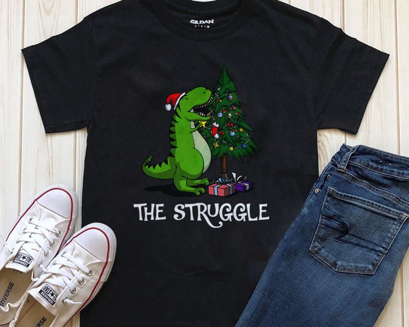 The struggle Christmas t-shirt design PNG PSD editable text t shirt designs for printful
