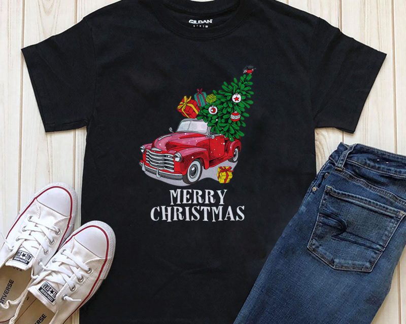 Merry Christmas T-shirt design for download PNG PSD files t shirt designs for printful