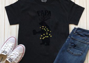PaPa Christmas bear PNG PSD files t shirt design for download