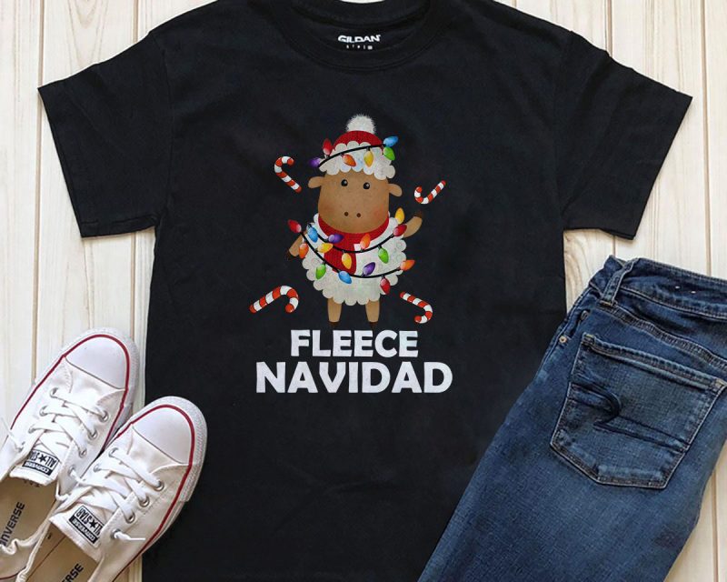 Fleece Navidad Christmas ready made t-shirt design buy tshirt design