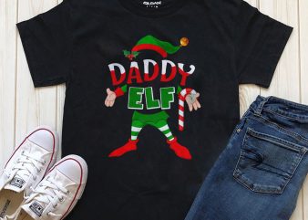 Daddy Elf T-shirt design Png PSD file, editable text