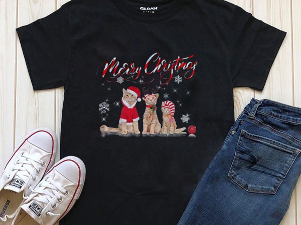 Merry christmas, cats png t-shirt design