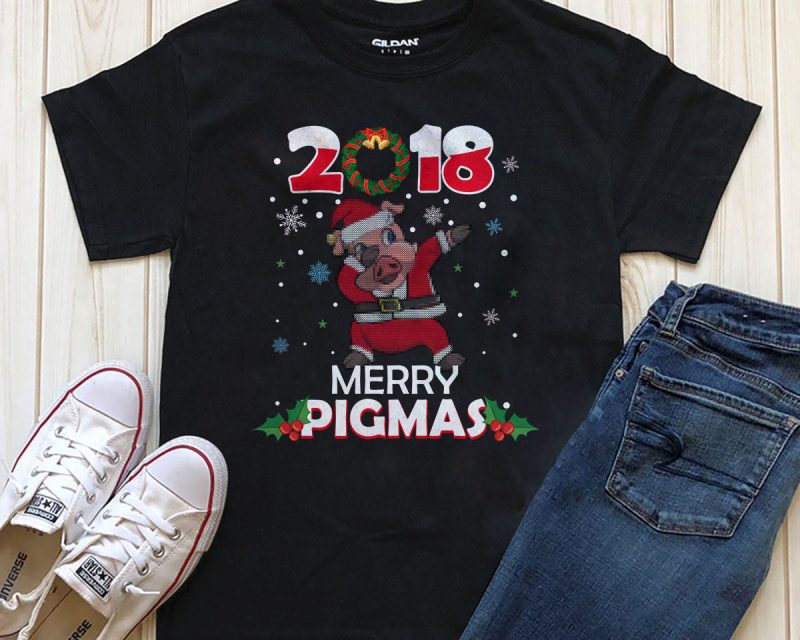 Merry Pigmas Png Tshirt design, Editable Text buy t shirt designs artwork