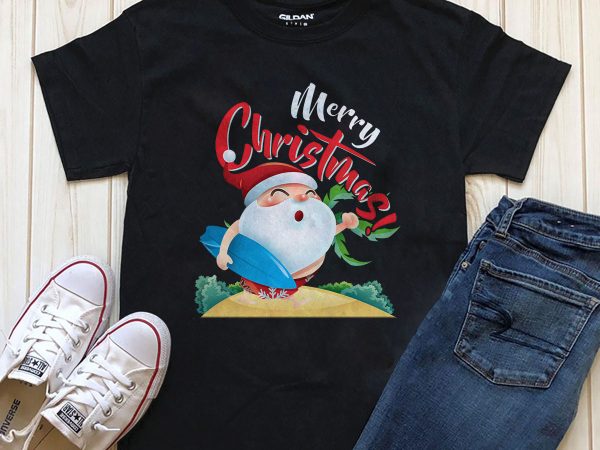 Merry christmas png t-shirt design for sale