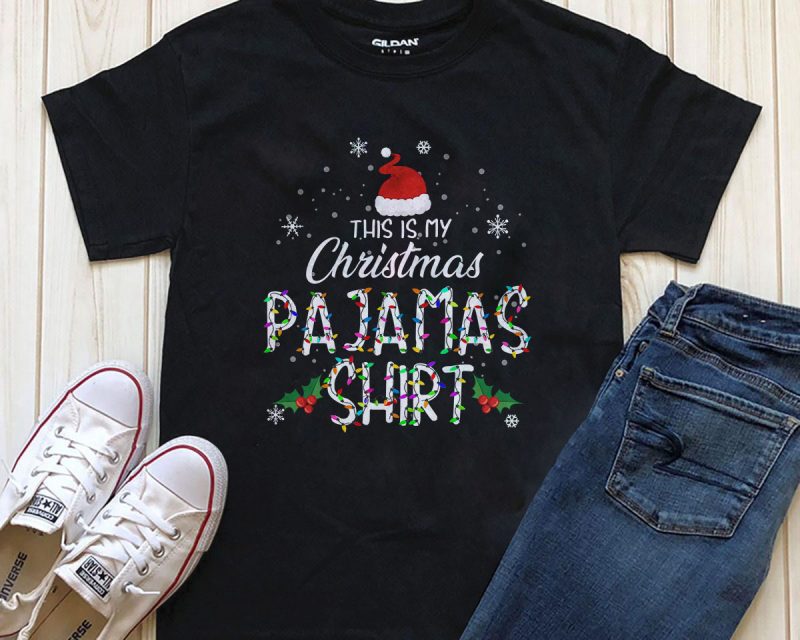This is Christmas Pajamas Shirt Png Psd editable T-shirt design tshirt designs for merch by amazon