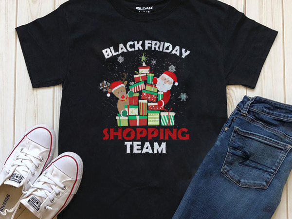 Black friday shopping team, christmas png digital t-shirt design