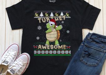 Turtley awesome Christmas T-shirt design