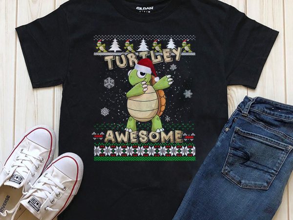 Turtley awesome christmas t-shirt design