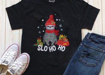Sloth Christmas Psd, Png T-shirt Design