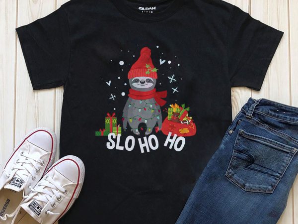 Sloth christmas psd, png t-shirt design