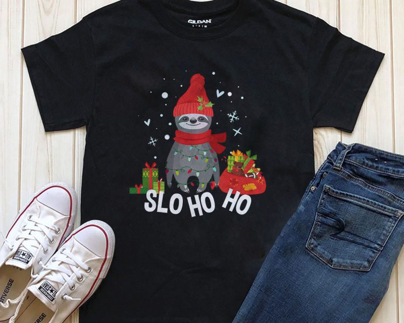 Sloth Christmas Psd, Png T-shirt Design vector shirt designs