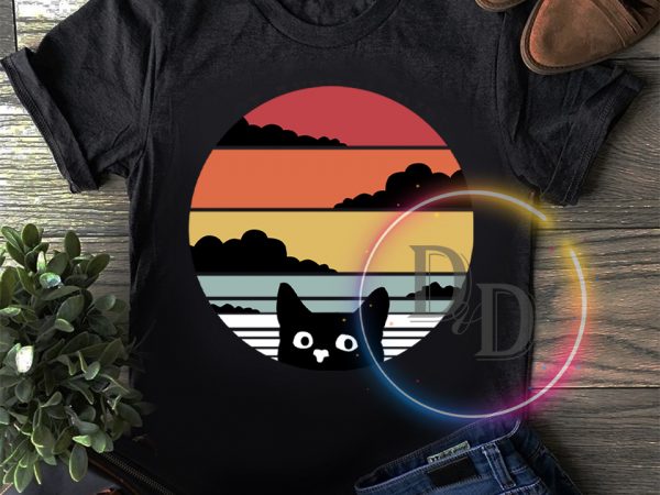 Vintage Black Cat Retro T shirt Vintage Black Cat Retro T shirt