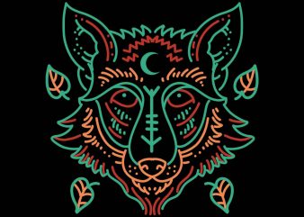 fox line art vector t-shirt design