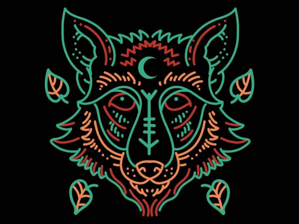 Fox line art vector t-shirt design