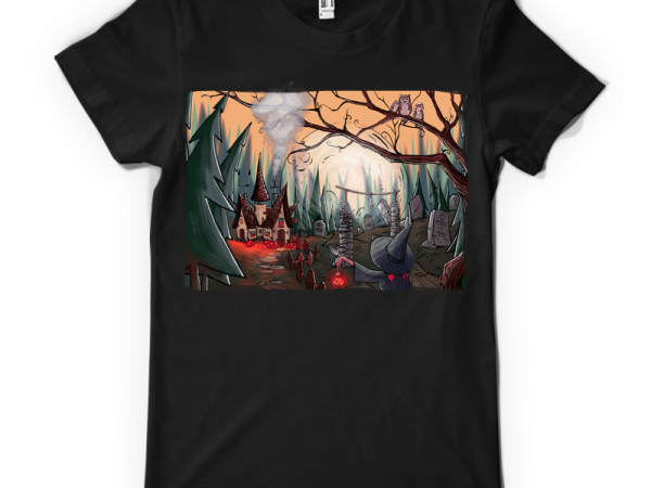Halloween night t-shirt design for commercial use