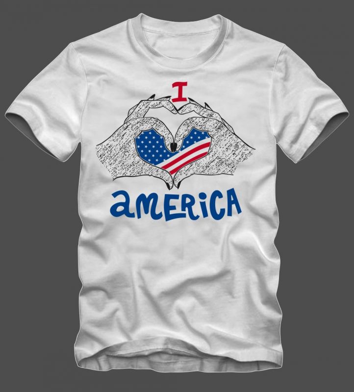 I Love America t shirt design vector template t shirt designs for sale