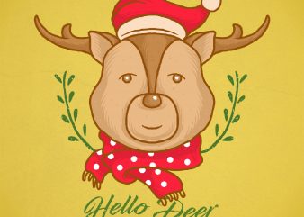 hello deer t-shirt design png