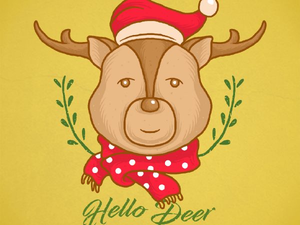 Hello deer t-shirt design png