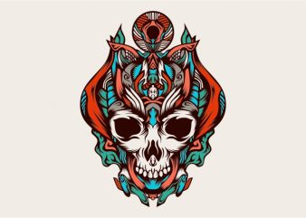 King of the skulls from the darkness vector t-shirt design template