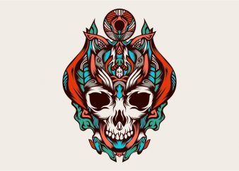 King of the skulls from the darkness vector t-shirt design template