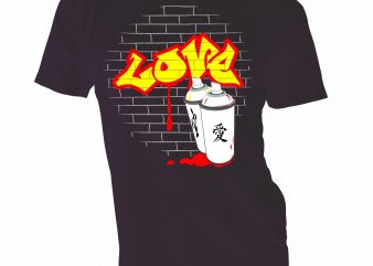 love graffiti vector t-shirt design