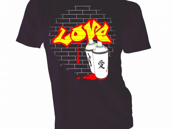 Love graffiti vector t-shirt design