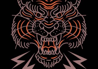 oldschool tiger tshirt design