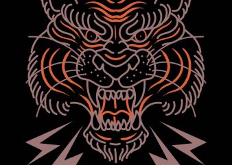 oldschool tiger tshirt design