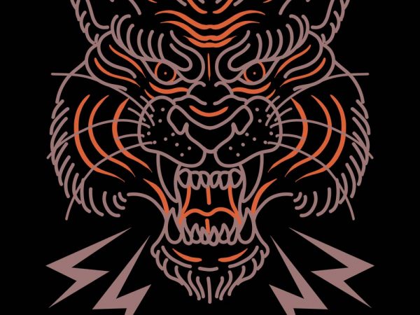 Oldschool tiger tshirt design