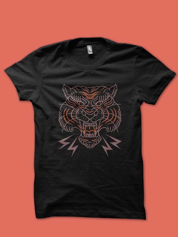 oldschool tiger tshirt design buy t shirt designs artwork